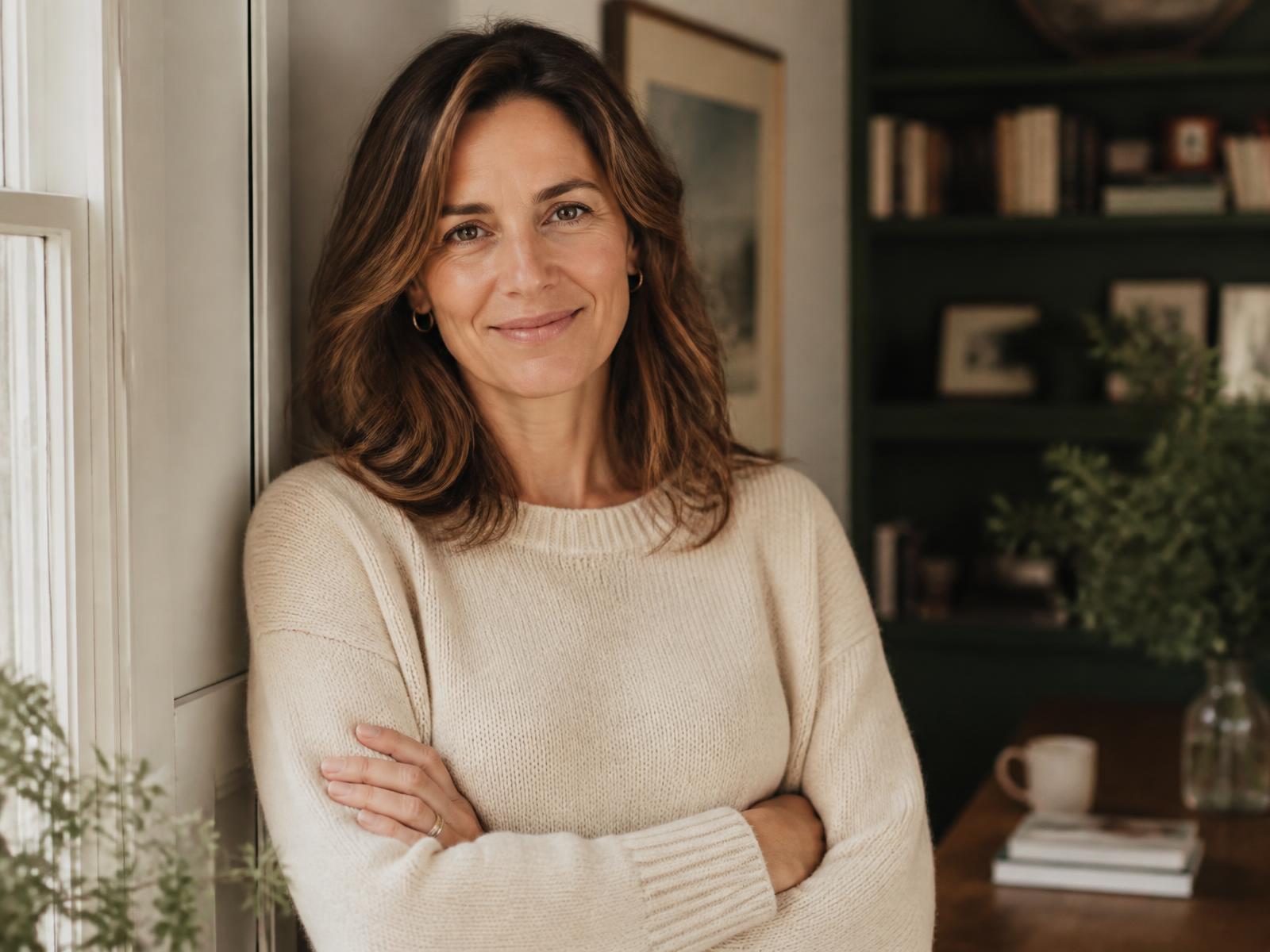 Dana Medlin, author and wellness expert, in her home study